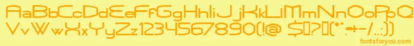 Czcionka Rubbn – pomarańczowe czcionki na żółtym tle