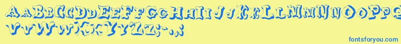 GeGlob Font – Blue Fonts on Yellow Background