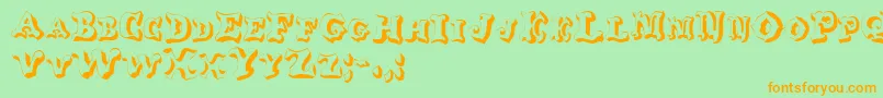 GeGlob Font – Orange Fonts on Green Background