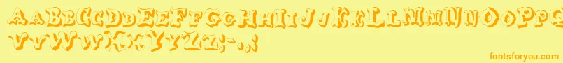 GeGlob Font – Orange Fonts on Yellow Background