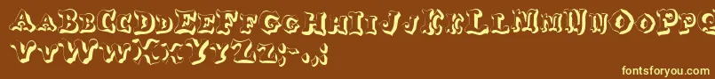 GeGlob Font – Yellow Fonts on Brown Background