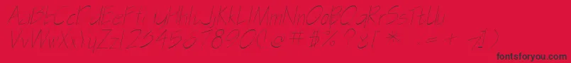 GasparillasskItalic-Schriftart – Schwarze Schriften auf rotem Hintergrund