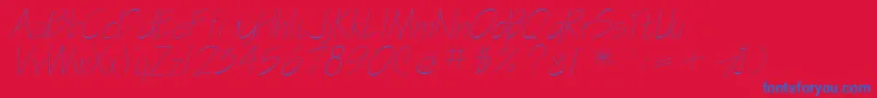 フォントGasparillasskItalic – 赤い背景に青い文字
