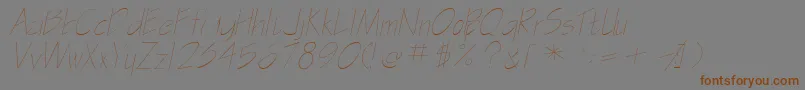 Подробнее о шрифте GasparillasskItalic Шрифт GasparillasskItalic – коричневые шрифты на сером фоне