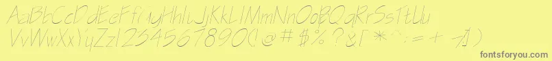 フォントGasparillasskItalic – 黄色の背景に灰色の文字