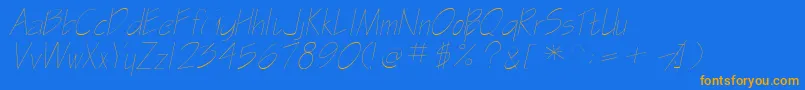 GasparillasskItalic Font – Orange Fonts on Blue Background