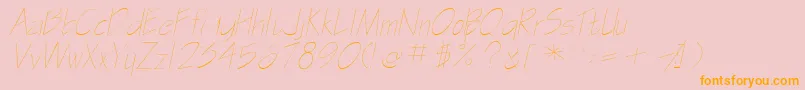 GasparillasskItalic Font – Orange Fonts on Pink Background