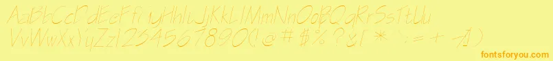 Czcionka GasparillasskItalic – pomarańczowe czcionki na żółtym tle