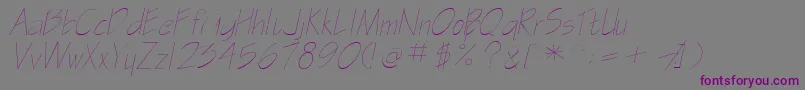 GasparillasskItalic Font – Purple Fonts on Gray Background