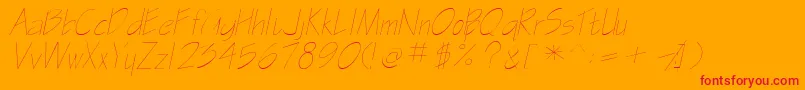 GasparillasskItalic Font – Red Fonts on Orange Background