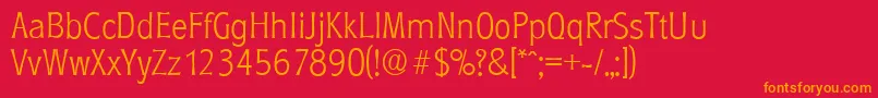 RoundestserialXlightRegular Font – Orange Fonts on Red Background