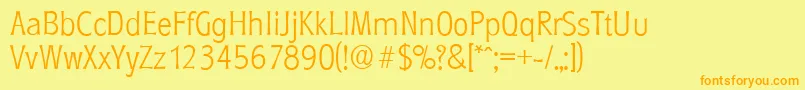 RoundestserialXlightRegular Font – Orange Fonts on Yellow Background