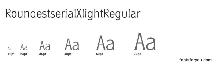 Größen der Schriftart RoundestserialXlightRegular