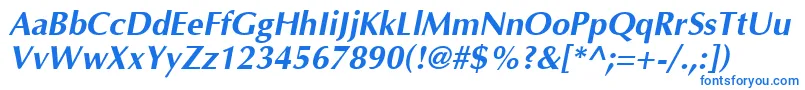 OptimaBoldItalic Font – Blue Fonts on White Background