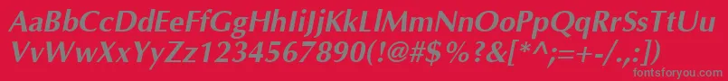 OptimaBoldItalic Font – Gray Fonts on Red Background