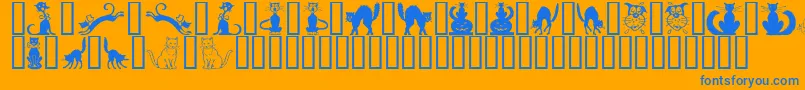 Fonte BorderCats – fontes azuis em um fundo laranja