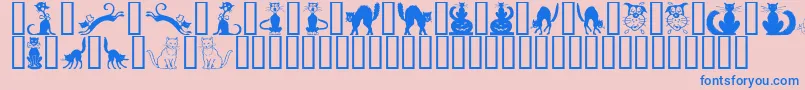 BorderCats Font – Blue Fonts on Pink Background