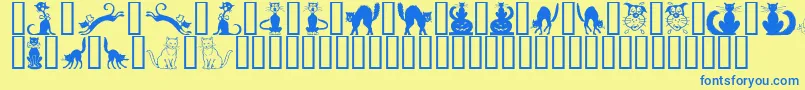 Fonte BorderCats – fontes azuis em um fundo amarelo