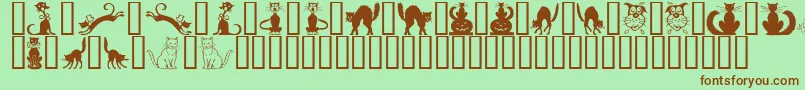 BorderCats Font – Brown Fonts on Green Background