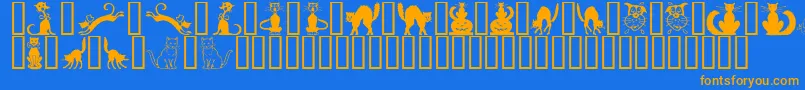 BorderCats Font – Orange Fonts on Blue Background