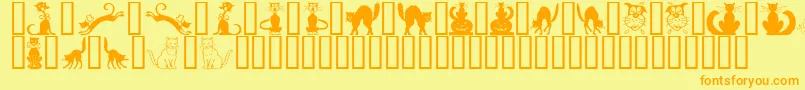 BorderCats Font – Orange Fonts on Yellow Background