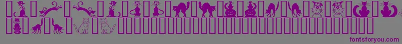 BorderCats Font – Purple Fonts on Gray Background