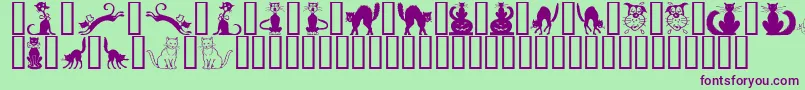 BorderCats Font – Purple Fonts on Green Background