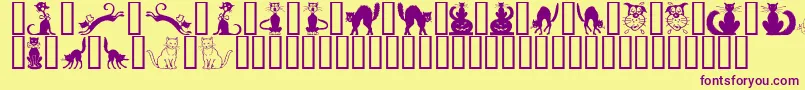 BorderCats Font – Purple Fonts on Yellow Background