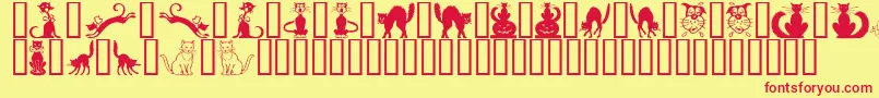Fonte BorderCats – fontes vermelhas em um fundo amarelo