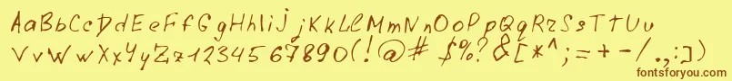 Шрифт Lazyc – коричневые шрифты на жёлтом фоне