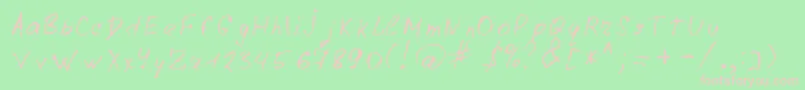 Lazyc Font – Pink Fonts on Green Background