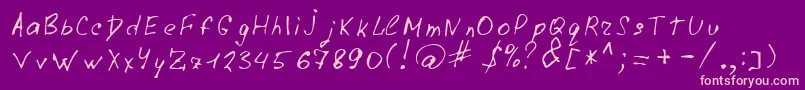 Lazyc Font – Pink Fonts on Purple Background