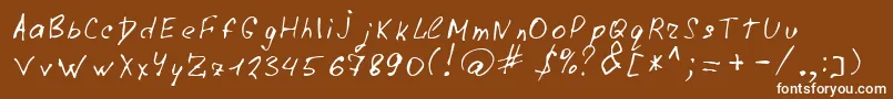 Lazyc-fontti – valkoiset fontit ruskealla taustalla