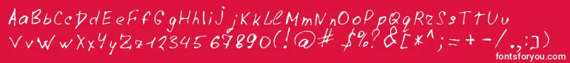 Lazyc Font – White Fonts on Red Background