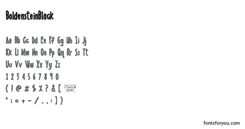 A fonte BoldensteinBlack (100419) – alfabeto, números, caracteres especiais