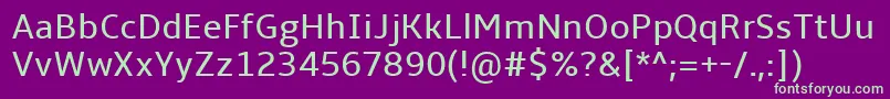 AmbleRegular Font – Green Fonts on Purple Background