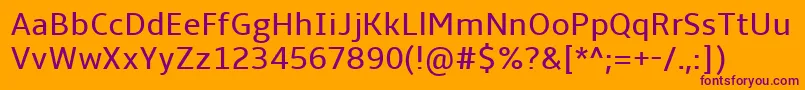 AmbleRegular Font – Purple Fonts on Orange Background