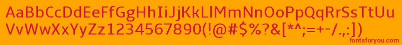 Police AmbleRegular – polices rouges sur fond orange