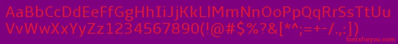 AmbleRegular Font – Red Fonts on Purple Background