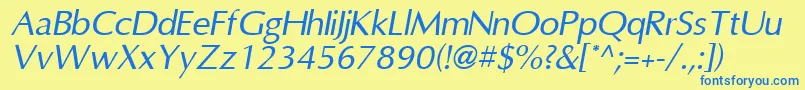 OmniItalic Font – Blue Fonts on Yellow Background