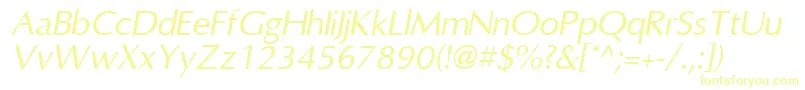 OmniItalic Font – Yellow Fonts on White Background