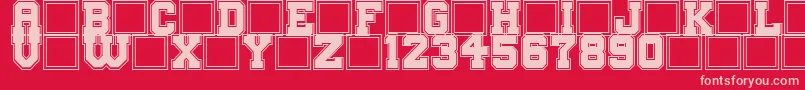 BigCampus Font – Pink Fonts on Red Background