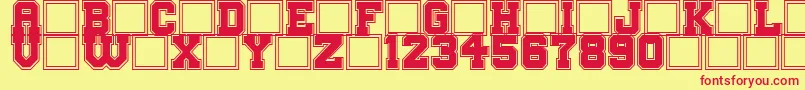 BigCampus Font – Red Fonts on Yellow Background