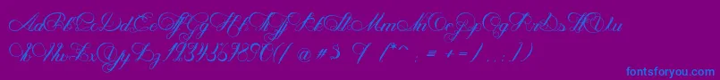 NenupharOfVenus-Schriftart – Blaue Schriften auf violettem Hintergrund