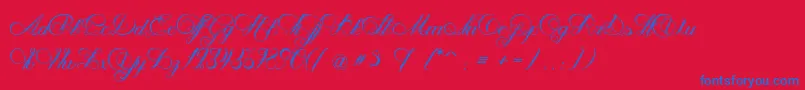 NenupharOfVenus Font – Blue Fonts on Red Background