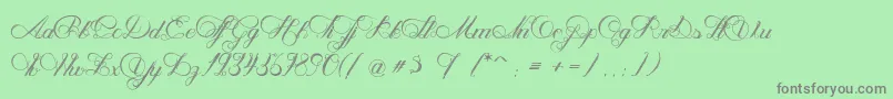 NenupharOfVenus Font – Gray Fonts on Green Background