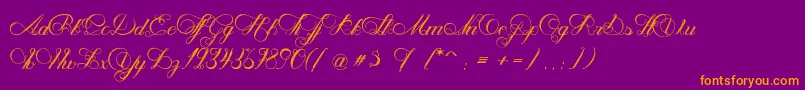 NenupharOfVenus-Schriftart – Orangefarbene Schriften auf violettem Hintergrund