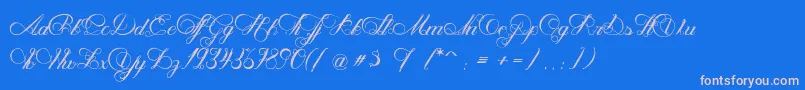 NenupharOfVenus Font – Pink Fonts on Blue Background