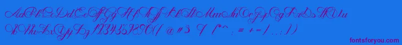 NenupharOfVenus-Schriftart – Violette Schriften auf blauem Hintergrund