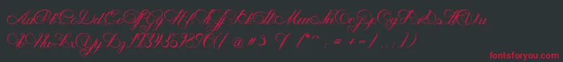 NenupharOfVenus Font – Red Fonts on Black Background
